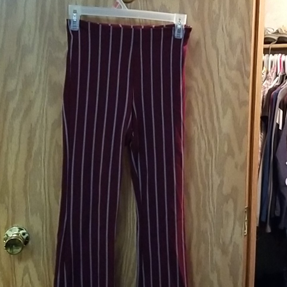 Maroon flare leg dress pants